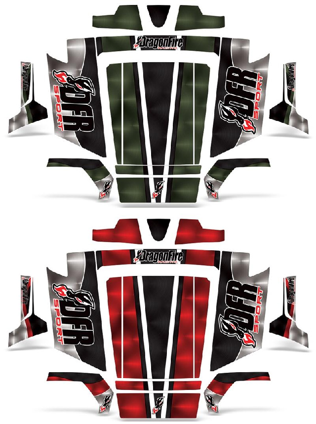 DRAGONFIRE RACING GRAPHICS KITS (3 STYLES/COLORS) POLARIS RZR